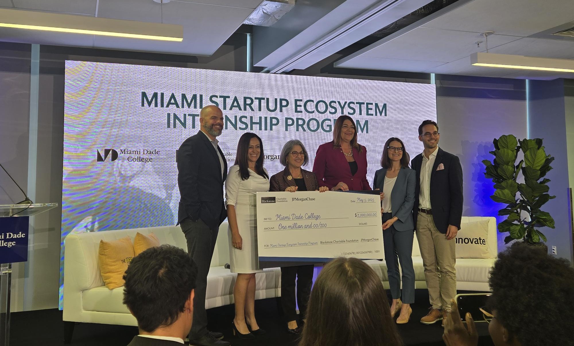 With $1M grant from Blackstone and JPMorganChase, 200+ Miami Dade College students to get paid internships at startups – and more.